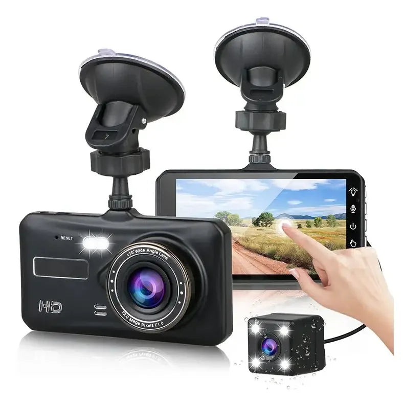 Camera Auto Dubla Full HD 1080p cu Touchscreen 4 inch si Senzor G