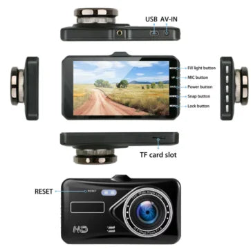 Camera Auto Dubla Full HD 1080p cu Touchscreen 4 inch si Senzor G