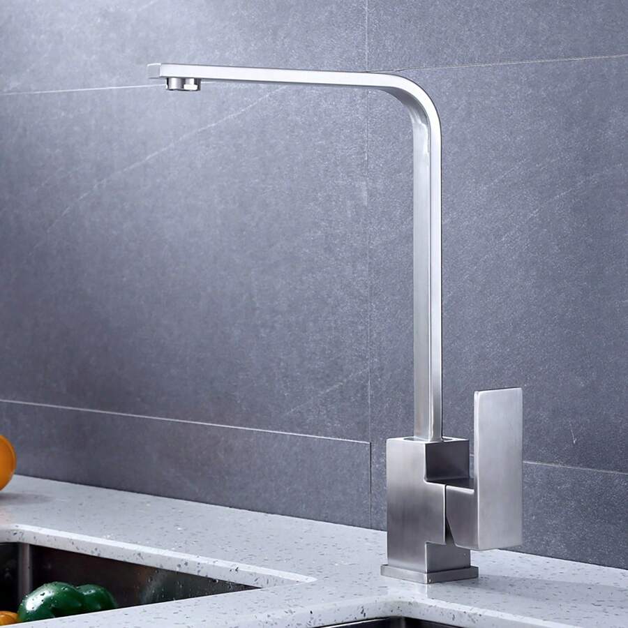 Baterie Chiuvetă Bucătărie Chrome, 34 cm, Apă Caldă și Rece,VST72
