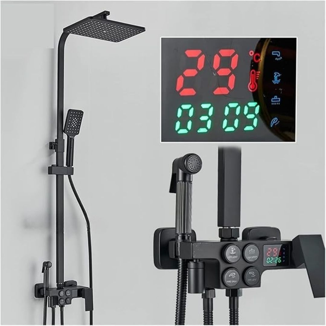 Coloana de duș multifuncțional cu termostat și LED, Nrgru Mat, BSL2-2