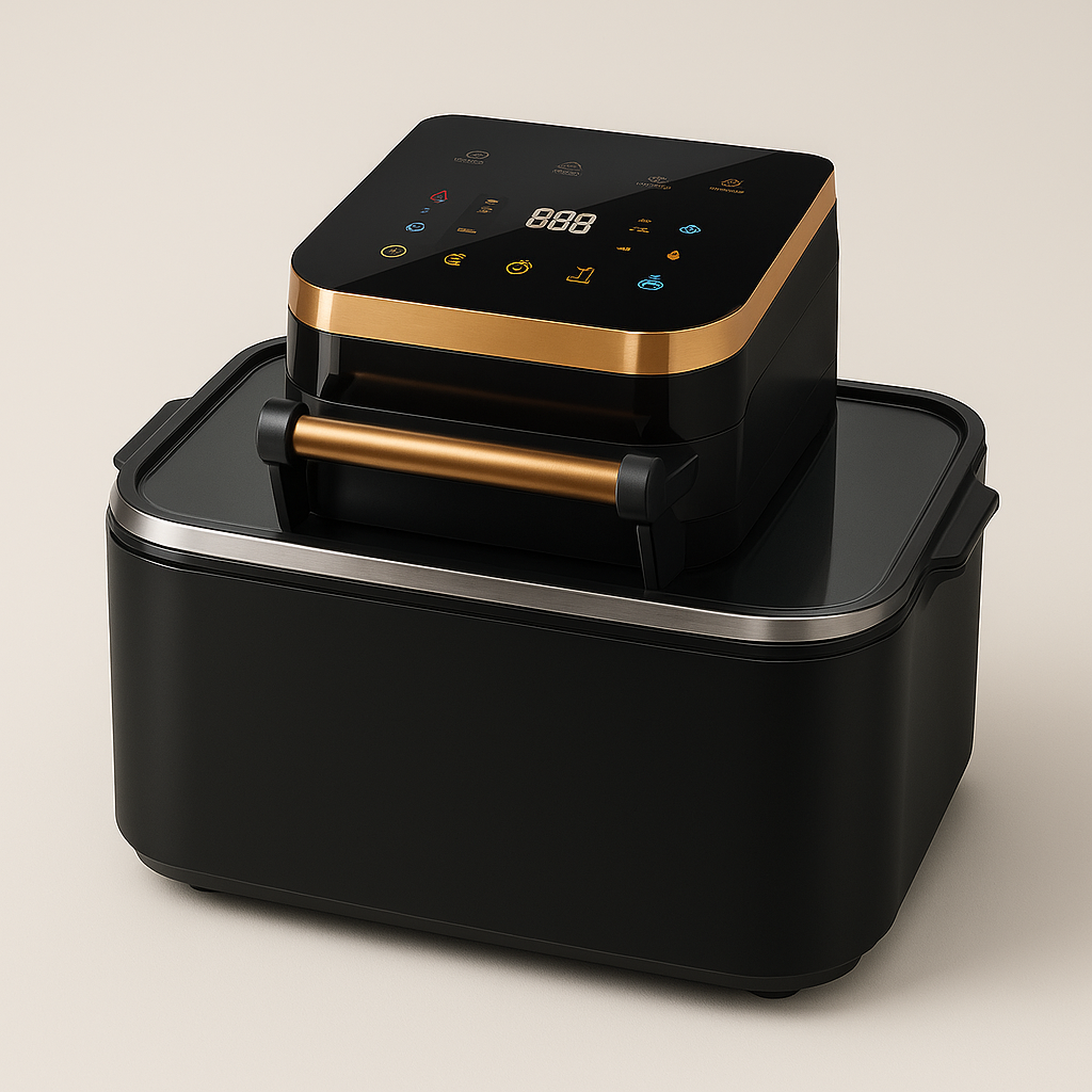 Friteuză cu Aer Cald 1700W, Capacitate 12L, Air Fryer Multifuncțional, Gătire Fără Ulei, Temperatură Reglabilă, Timer, Design Modern