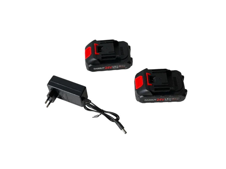 Mini fierastrau 700W cu lant electric portabil/ Drujba, 24V, 4500mAh, 2 Acumulator/Baterie, 2 Lanturi, Negru