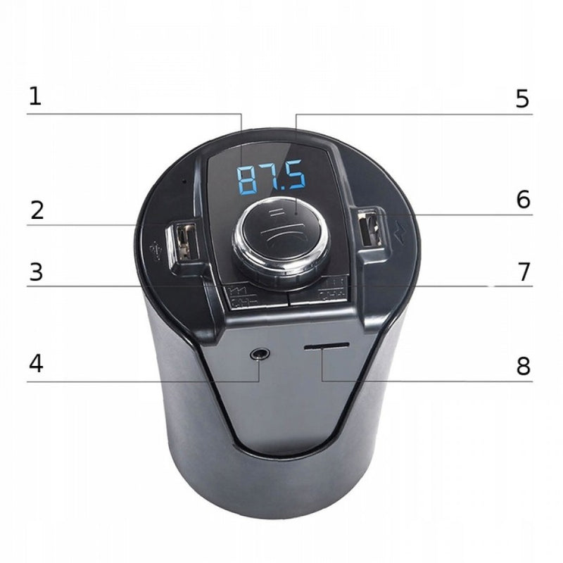 Transmitator auto ElektroStator BX6, Bluetooth, FM, 2 x USB, Negru.