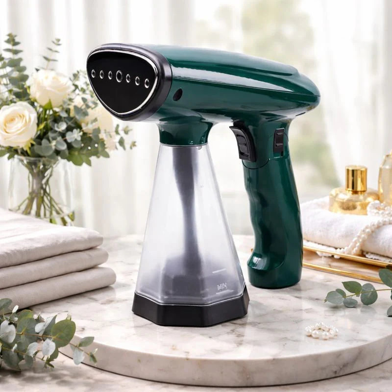 Aparat de Călcat cu Abur Vertical RAF R-1277, 1600W, Steamer pentru Haine, Compact și Portabil, Verde