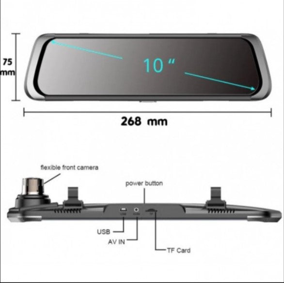 Oglinda Retrovizoare cu Camera Auto Duala Starlight Night Vision 10 inch LCD