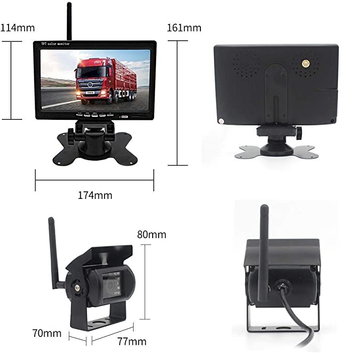 Kit Wireless Marsarier AHD 7 inch pentru Camioane si Autocare