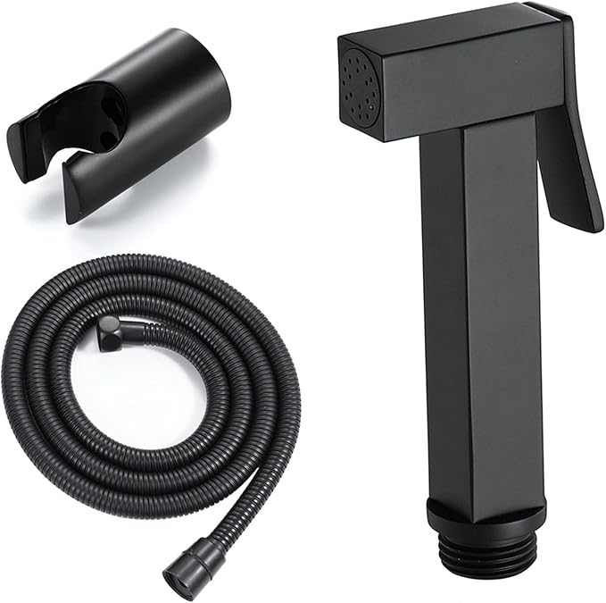 Set Duș Igienic Negru Mat – Design Pătrat, Montaj Ușor, Finisaj Modern, vst104