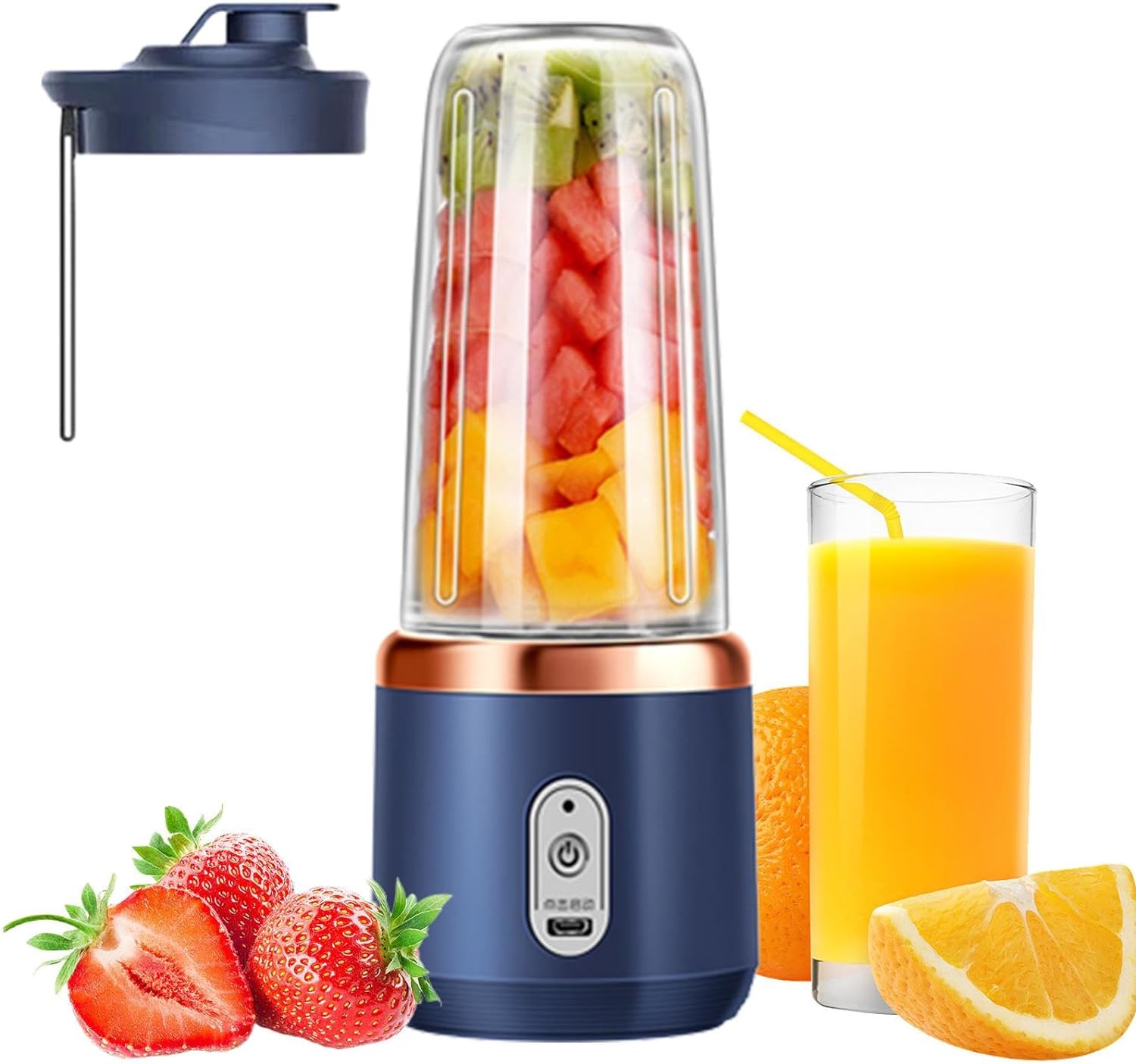 Mini Blender Portabil Juicer Cup, 6 Lame, 400 ml, Incarcare USB