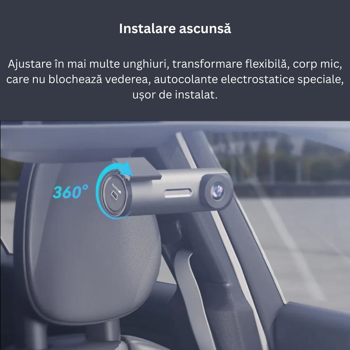 Camera Auto DVR 4K Duala Fata + 1080P Spate cu WiFi, Senzor G, Unghi 140°, Mod Parcare 24H