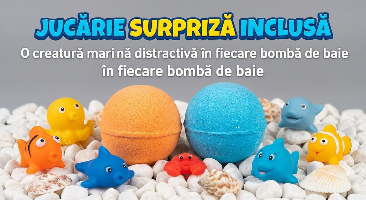 Set 12 Bile Efervescente pentru Baie Copii, Bombe de Baie Colorate, Arome Diferite, Cadou Distractiv pentru Fete și Băieți