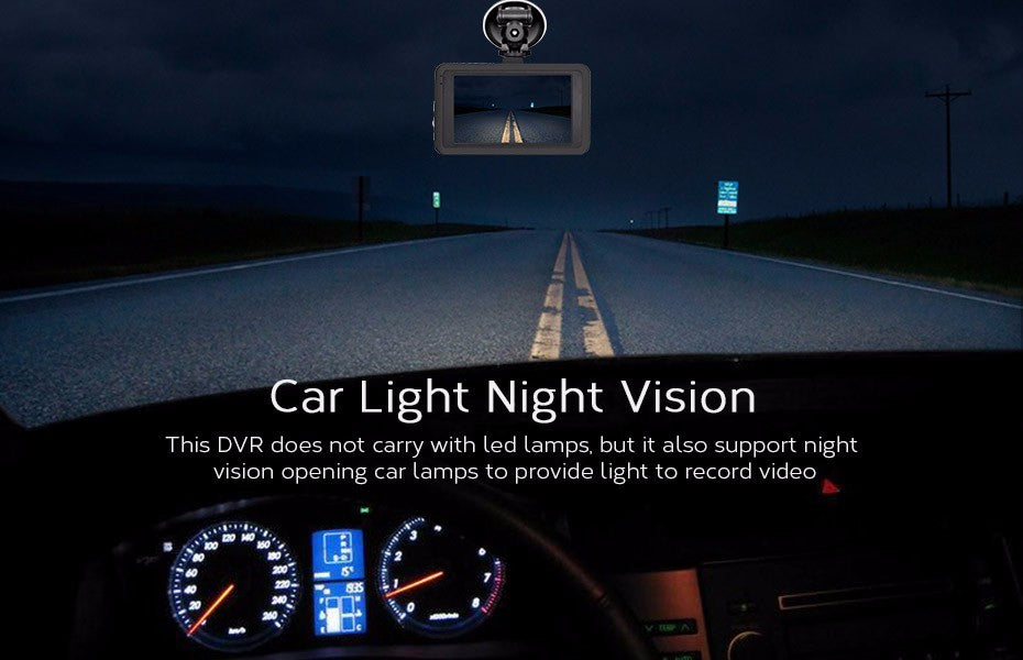 Full HD 1080P Car Dash Cam DVR with 3-Inch Display and G-Sensor