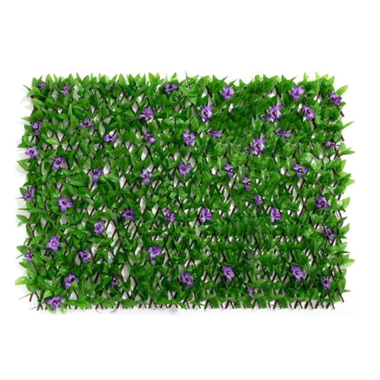 Panou Decorativ Gard Viu Artificial cu Flori – Extensibil, Ideal pentru Balcon și Grădină