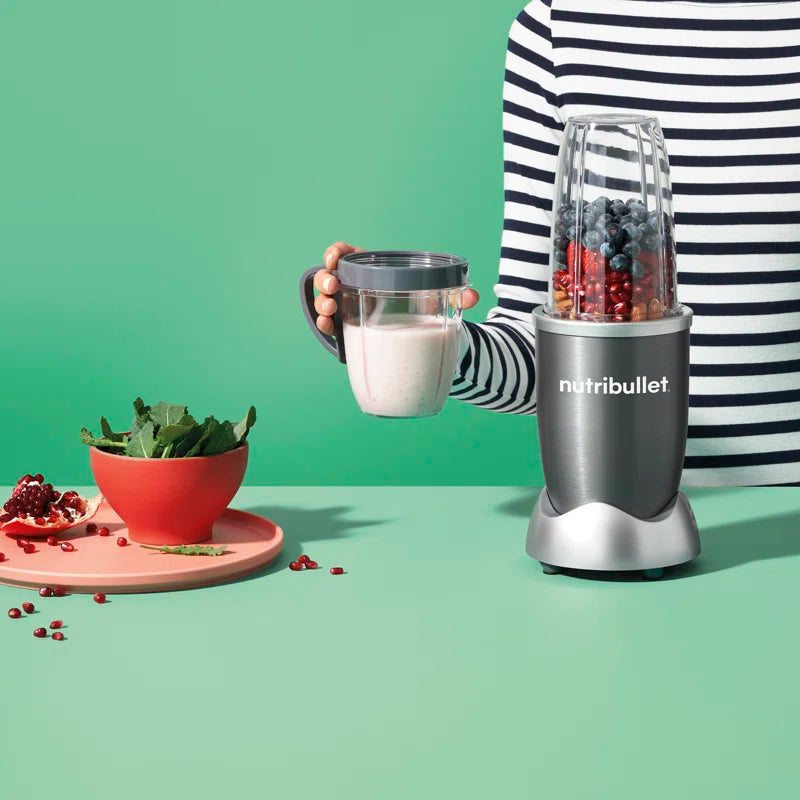 Blender Nutribullet Original, 600 W, 1 viteza, cupa inalta 0.7l, Argintiu