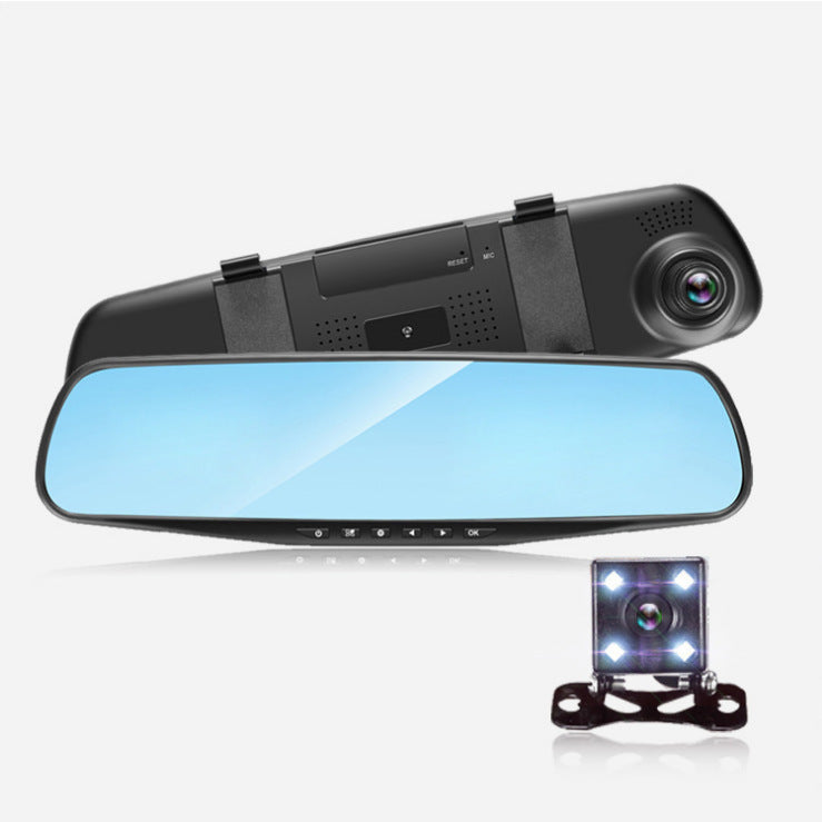 Oglinda Retrovizoare Auto 4.5 inch cu Camera DVR HD 1080P si Camera Marsarier