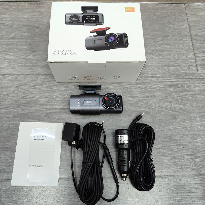 Cameră Auto Duală 4K + 1080P cu WiFi, GPS, Viziune Nocturnă și Monitorizare Parcare