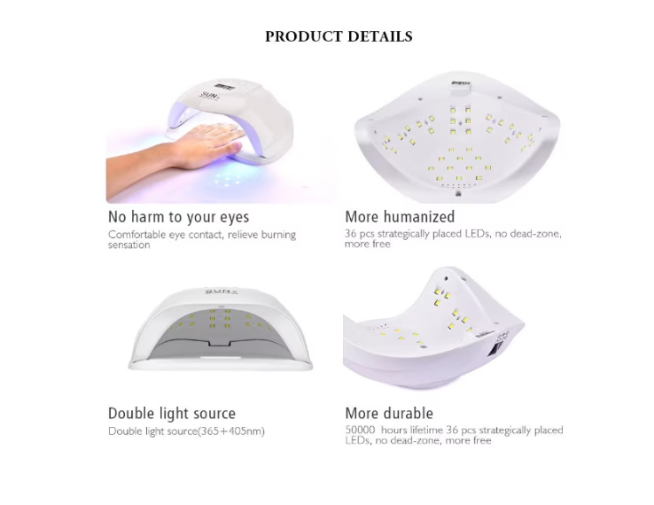 Lampă UV LED SUN X 54W pentru Uscarea Gelului și Ojei Semipermanente, Albă