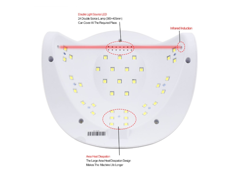 Lampă UV LED SUN X 54W pentru Uscarea Gelului și Ojei Semipermanente, Albă