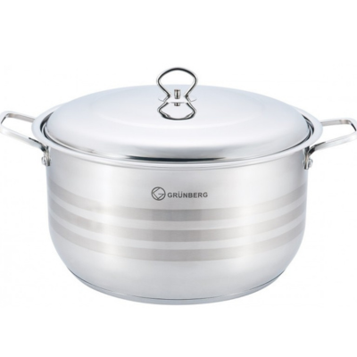 Cratita cu capac din Inox ,36Cm, 20L, Grunberg , GR8136 + Tocator, Bambus, 30 x 20 cm.