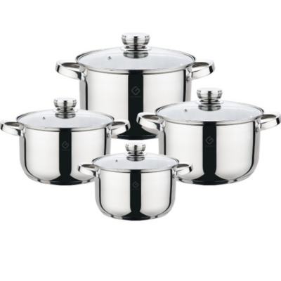 SET 4 CRATITE INOX CAPACE STICLA 1.9L 2.7L 3.7L 4.7L GRUNBERG GR1066.