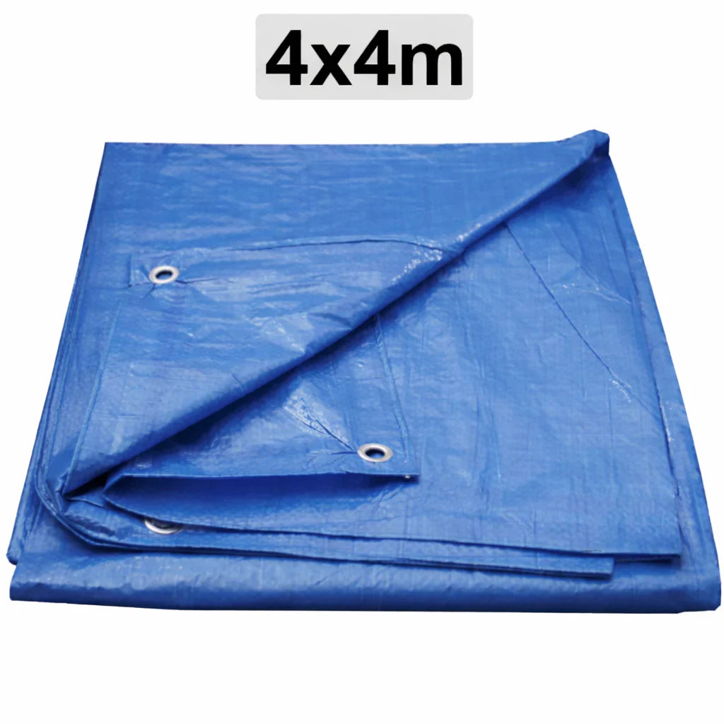 Prelată Exterior 150g/m² cu Inele Metalice – Impermeabilă, Albastru