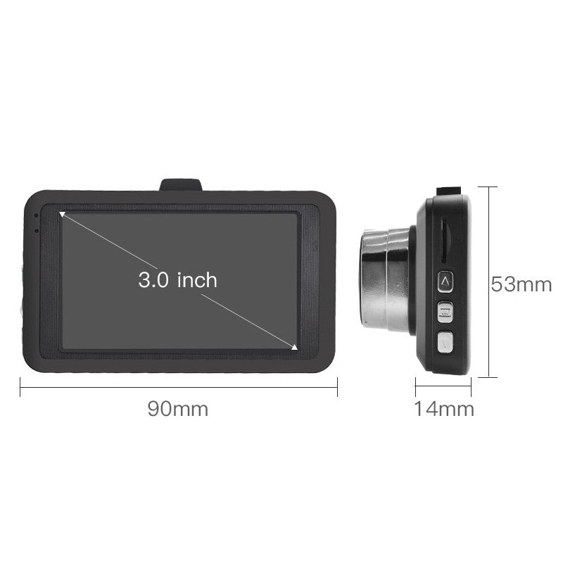 Full HD 1080P Car Dash Cam DVR with 3-Inch Display and G-Sensor
