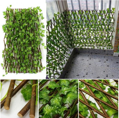 Panou Decorativ Gard Viu Artificial cu Flori – Extensibil, Ideal pentru Balcon și Grădină