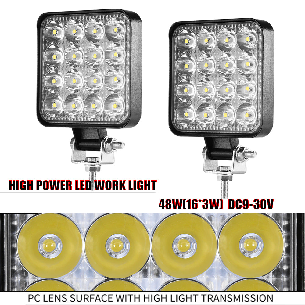 Proiector 16 LED 48W auto OFF-ROAD, IP 67