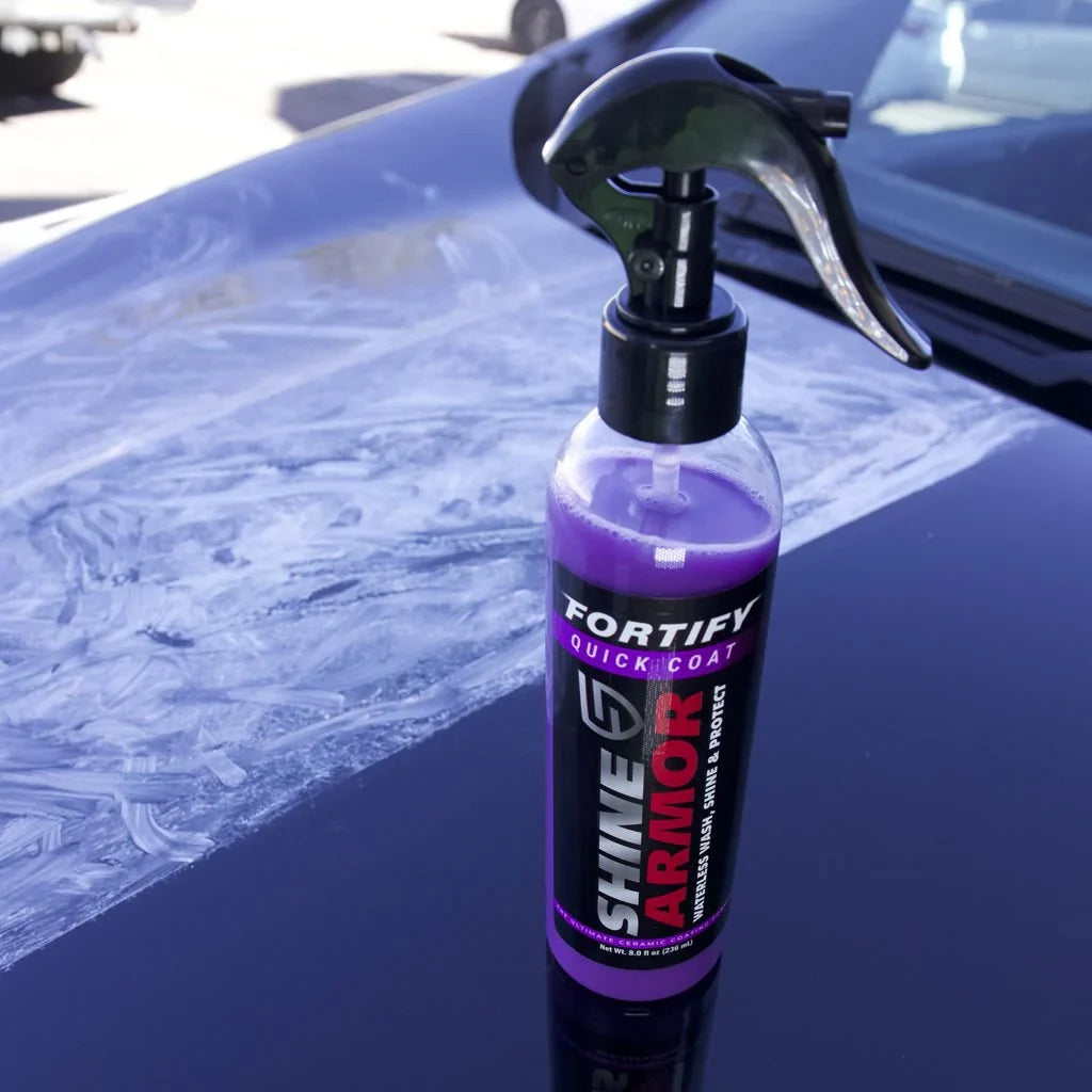 Kit intretinere auto, Ceara lichida Shine Armor 236 ml + Laveta microfibra 3 in 1