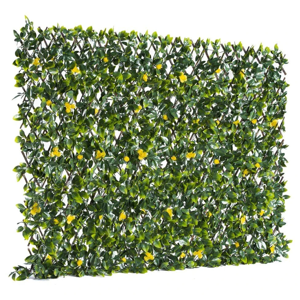 Panou Decorativ Gard Viu Artificial cu Flori – Extensibil, Ideal pentru Balcon și Grădină
