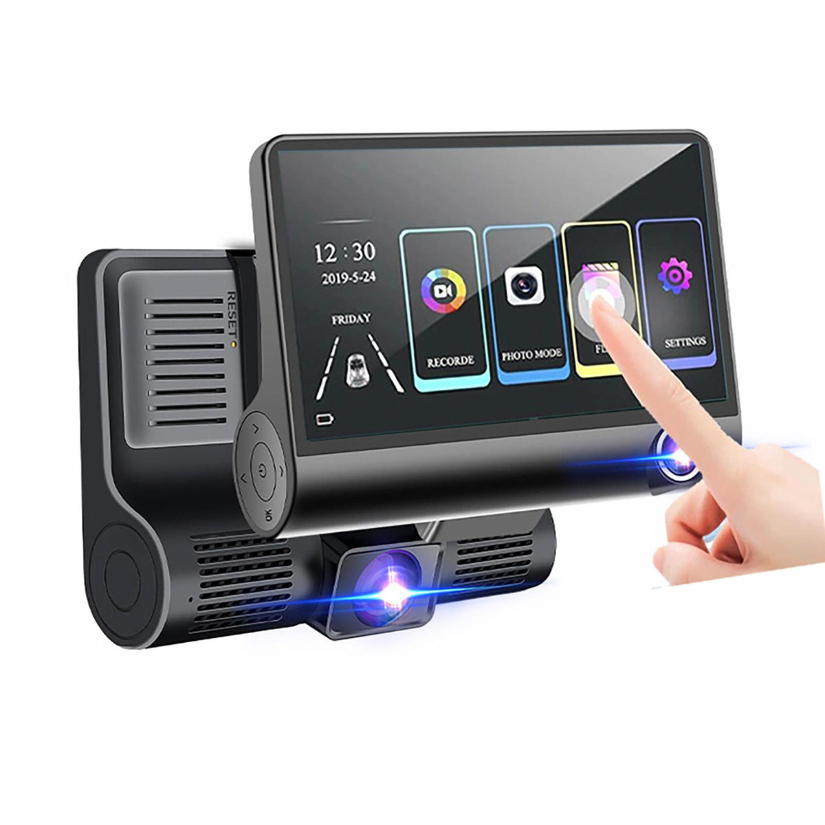 Camera Auto Duala Fata si Interior Full-HD 1080p cu Ecran Touch 4 Inch