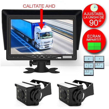 Kit Marsarier AHD cu Monitor 7 inch pentru Camioane, Autocare si Autobuze