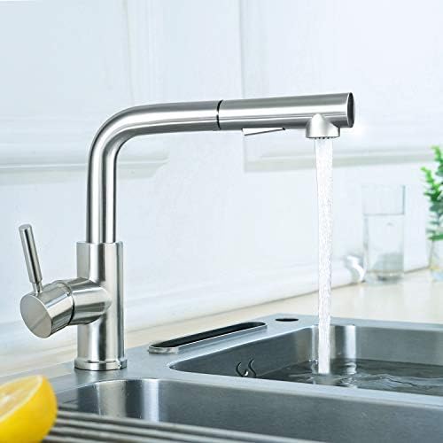 Baterie Bucătărie Extensibilă Rotativă 360° cu 2 Tipuri de Jet, Argintie – Design Modern și Practic, VST30
