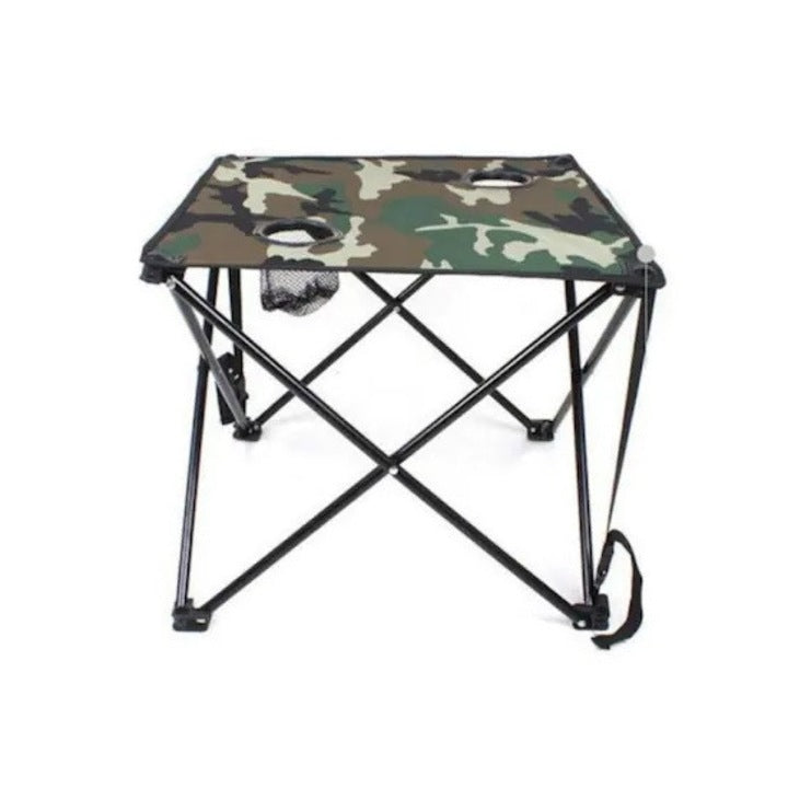 Set Masă și 2 Scaune Pliabile pentru Camping, Pescuit și Picnic, Geantă de Transport Inclusă