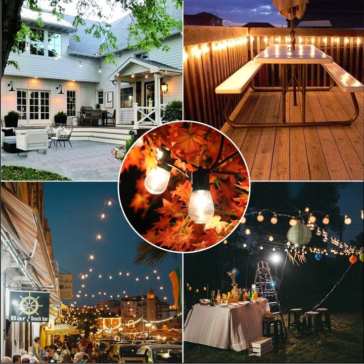 Ghirlandă Luminoasă LED 30 m cu 30 Becuri, Dimabilă, Lumină Caldă 2700K, Impermeabilă IP65, pentru Exterior și Interior, Clasa Energetică A