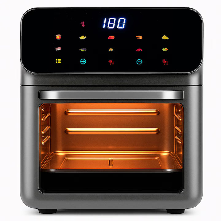 Friteuză cu Aer Cald 12L, Air Fryer Multifuncțional, 10 Programe, Ecran Touch Screen, Temperatură Reglabilă, Gătire Fără Ulei, Timer