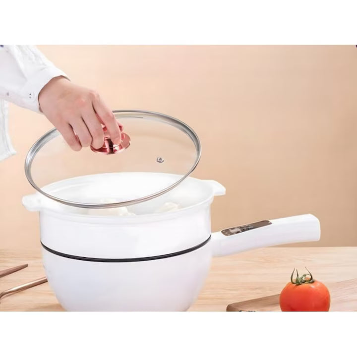 Tigaie Electrică Inteligentă MIGAS 26 cm, Multifuncțională, Înveliș Antiaderent, Control Digital, Timer, Capac Inclus, Pentru Prăjire, Fierbere și Gătire la Abur