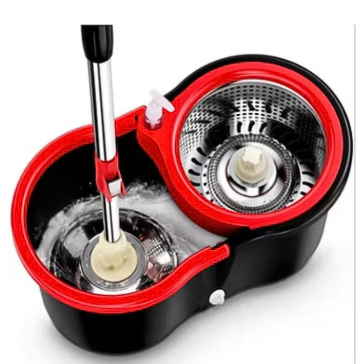 Set Mop Rotativ 360° cu Găleată Inox