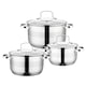 SET 4 CRATITE INOX CAPACE STICLA 1.9L 2.7L 3.7L 4.7L GRUNBERG GR1066.