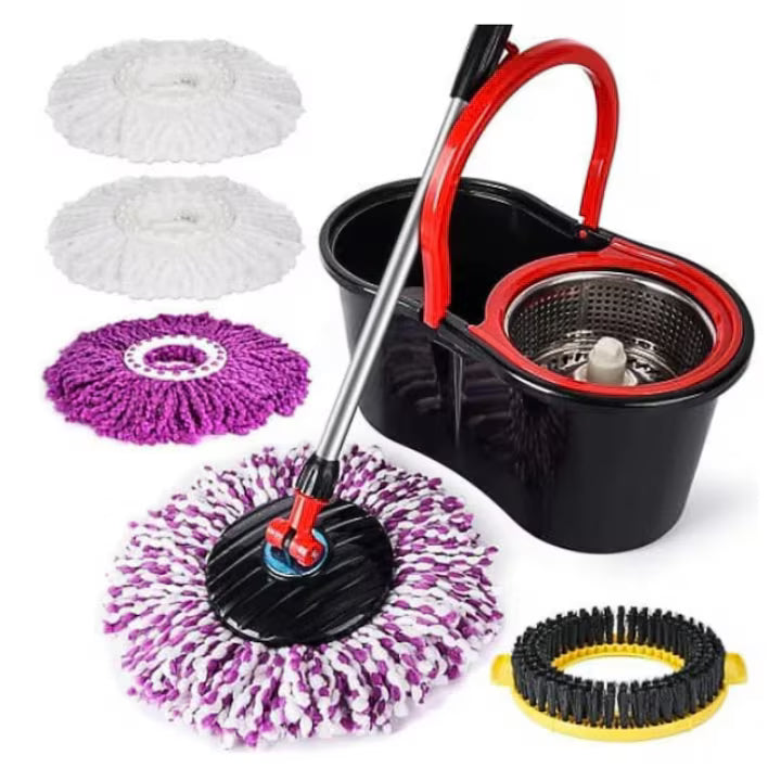 Set Mop Rotativ 360° cu Găleată Inox