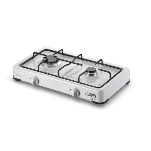 Aragaz Portabil Emailat Ertone ERT-MN 207, 2 Arzătoare, Alimentare Butelie, 57 x 27 x 7 cm, Alb