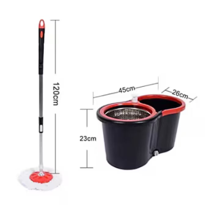 Set Mop Rotativ 360° cu Găleată Inox