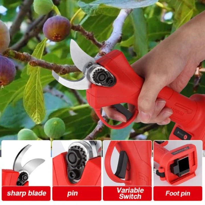 Set Profesional de Grădinărit 2-în-1: Mini-Ferăstrău & Foarfecă Electrică – Eficiență Maximă cu 2 Acumulatori