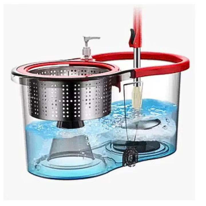 Set Mop Rotativ 360° cu Găleată Inox