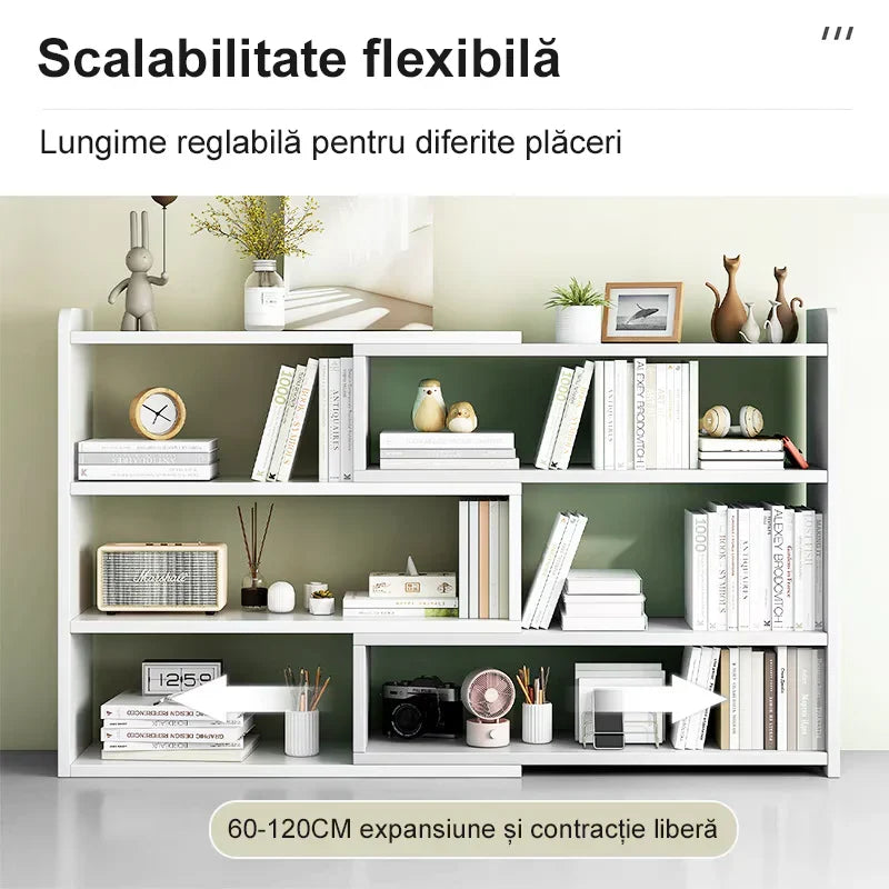 Include intervalul exact de extindere (60-120 cm) și numărul de rafturi. Este titlul care răspunde cel mai bine căutărilor specifice după dimensiuni.