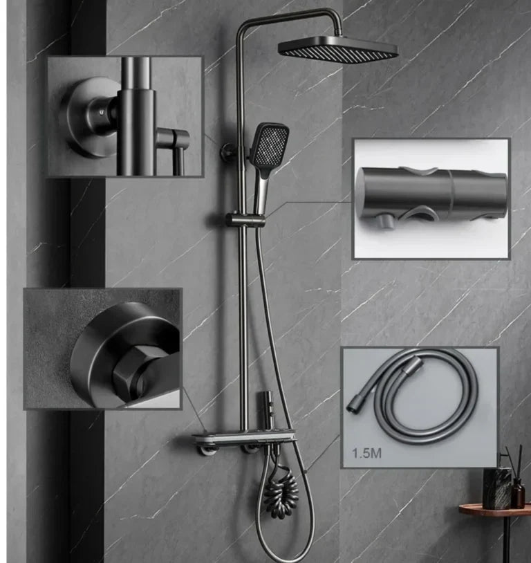 Coloană de Duș RainGlow – Afișaj Digital și LED-uri pentru O Experiență Premium