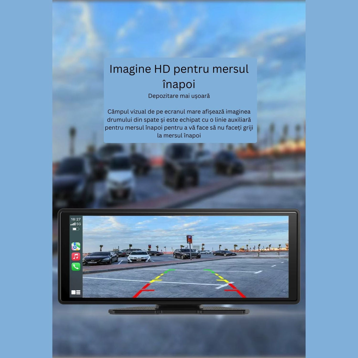 DVR Auto 10.26 inch cu Ecran Tactil, CarPlay, Camera Fata 4K si Spate 1K, Marsarier