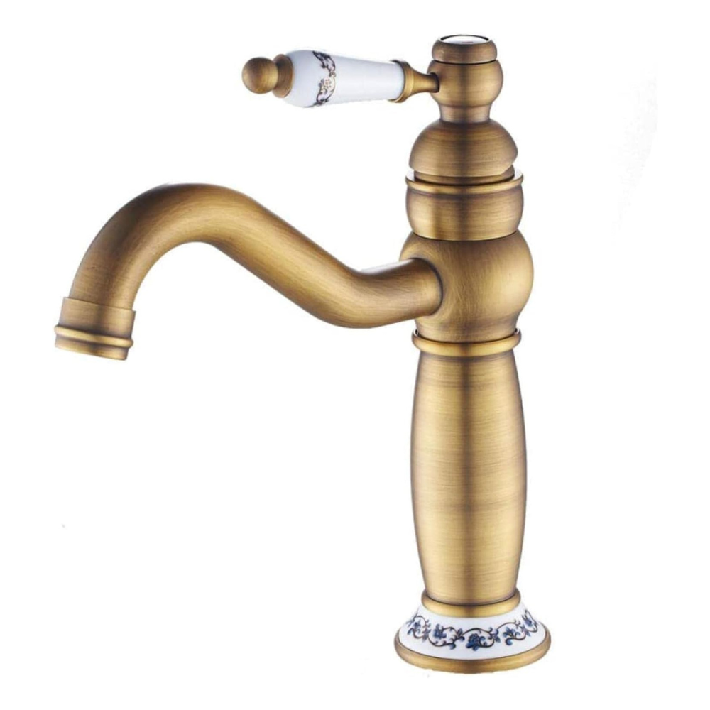 Baterie Lavoar Golden Copper – Bronz Antichizat, 2 Manete de Comandă, Design Clasic, VST32