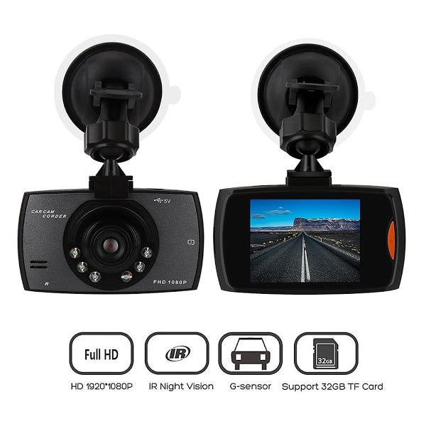 Full HD 1080P Car Dash Cam with 2.4 Inch LCD, Night Vision, and G-Sensor