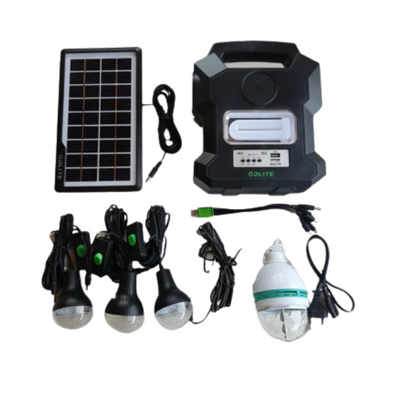 Kit solar GD-Lite 1000A dotat cu dispozitive USB cu 4 becuri LED + Acumulator de mare capacitate + RADIO