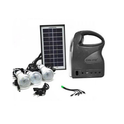 Kit camping panou solar GDLITE GD-7, 3 becuri, lanterna inclusa + usb incarcare